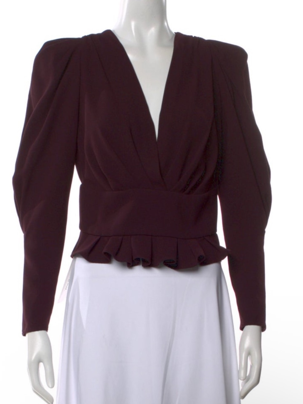 IRO Stepie Ruched V-Neck Padded Shoulder Top